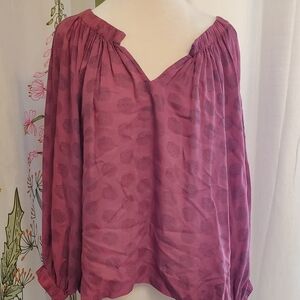 ROBERTA ROLLER RABBIT Womens Sz XS/S Burgundy Garance Amisha Viscose Top